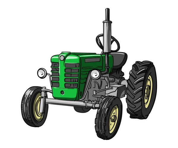 Ursus 4011 Eski Model Bir Traktor Elle Çizilmiş Traktor Ursus — Stok Vektör