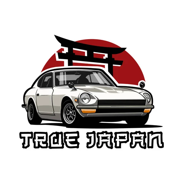 Illustrazione Vettoriale Giapponese Classica Dell Automobile Sport Meglio Jdm Enthusiast — Vettoriale Stock