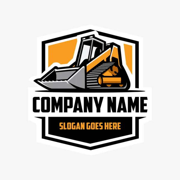 Skid Steer Loader Company Emblem Logo向量设计 多地形装载机标志设计 — 图库矢量图片