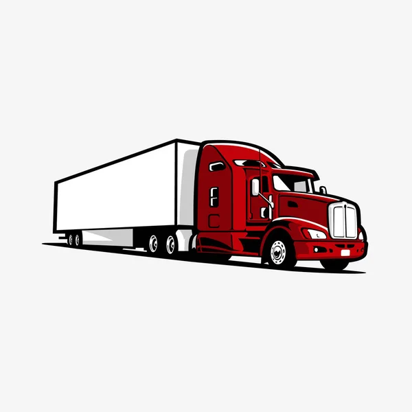 Semi Caminhão Grande Equipamento Wheeler Vetor Silhueta Arte Ilustração Isolada —  Vetores de Stock
