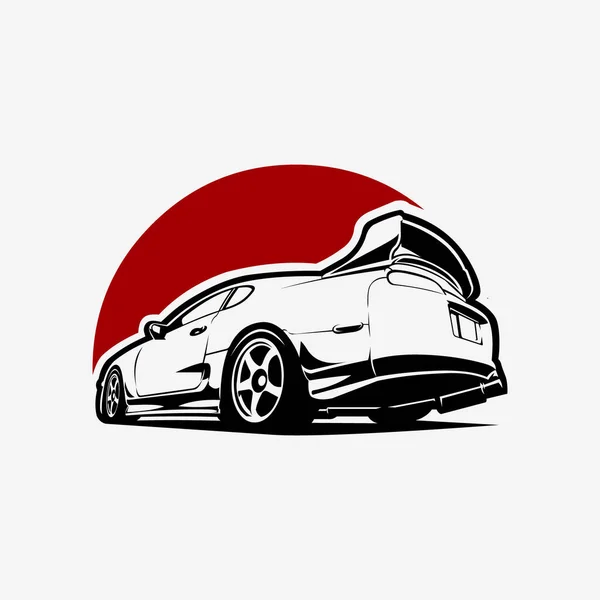Premium Japanese Sport Car Rear View Vector Isolated Best Jdm — Stock Vector