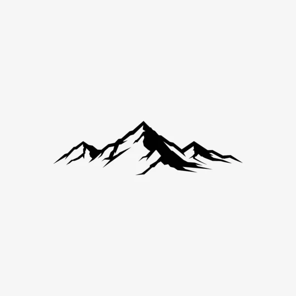 Rocky Mountain Silhouette Schwarz Weiß Vektor Isoliert Weißem Hintergrund Eps — Stockvektor