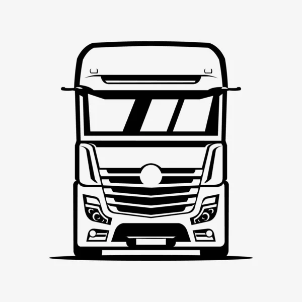 Truck Silhouette Vector Illustration Frontansicht Das Beste Für Die Lkw — Stockvektor