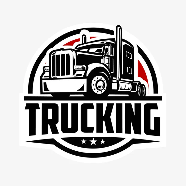Trucking Circle Emblem Logo Vector Melhor Para Caminhões Indústria Relacionada —  Vetores de Stock