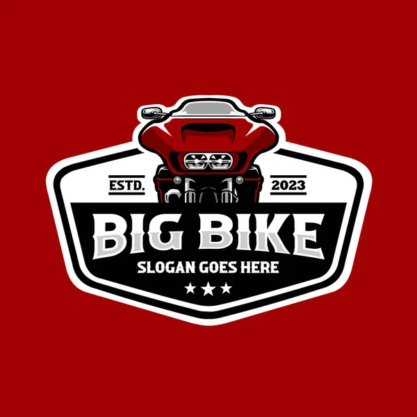 Kırmızı Büyük Bisiklet Kruvazörü Motosiklet Amblem Logo Vektörü Resimleri Zole — Stok Vektör
