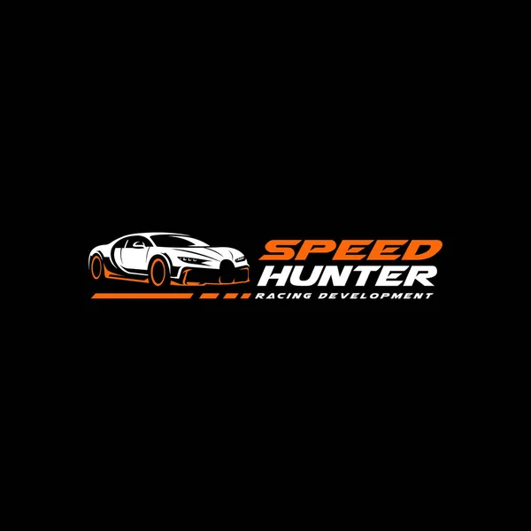 Αυτοκίνητο Αγωνιστικά Speed Logo Vector Λογότυπο Φορέα Ανάπτυξης Κυνηγών Ταχύτητας — Διανυσματικό Αρχείο
