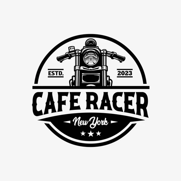 Café Racer Circle Emblema Logotipo Insignia Vector Aislado Fondo Blanco — Vector de stock