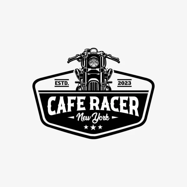 Cafe Racer New York Emblem Emblema Logo Vector Isolado Fundo — Vetor de Stock