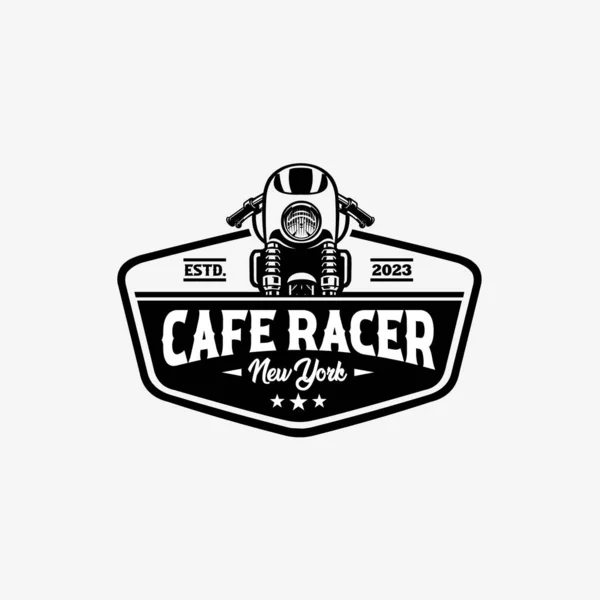 Café Racer New York Emblema Logotipo Insignia Vector Aislado Fondo — Vector de stock