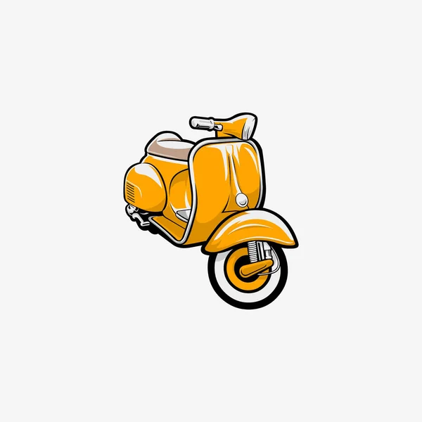 Classic Scooter Bike Vector Art Illustration White Background Best Classic — Stock Vector