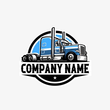 Taşımacılık Şirketi Çemberi Amblem Amblem Şablonu Vektör Resmini Beyaz Arkaplanda İzole Edildi