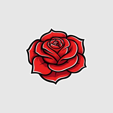 Kırmızı Çiçek Vektör Sanatı Beyaz Arkaplanda İzole Edildi