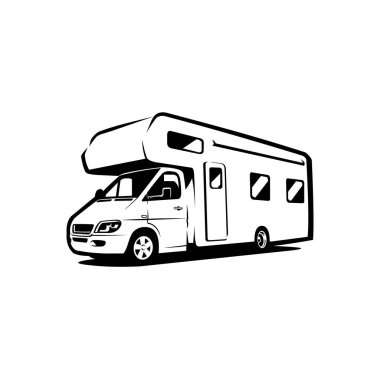 Karavan Campervan Karavan Vektörü izole edildi