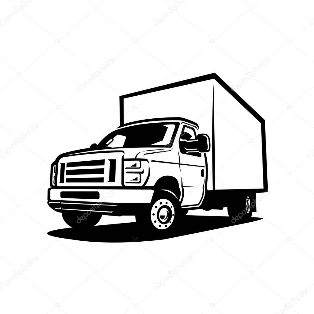 Moving Truck Box Vector Silhouette Isolated. Best for Rental Truck Company Related Industry