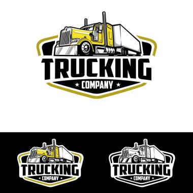 Trucking company emblem logo vector isolated. Best for trucking and freight related industry clipart