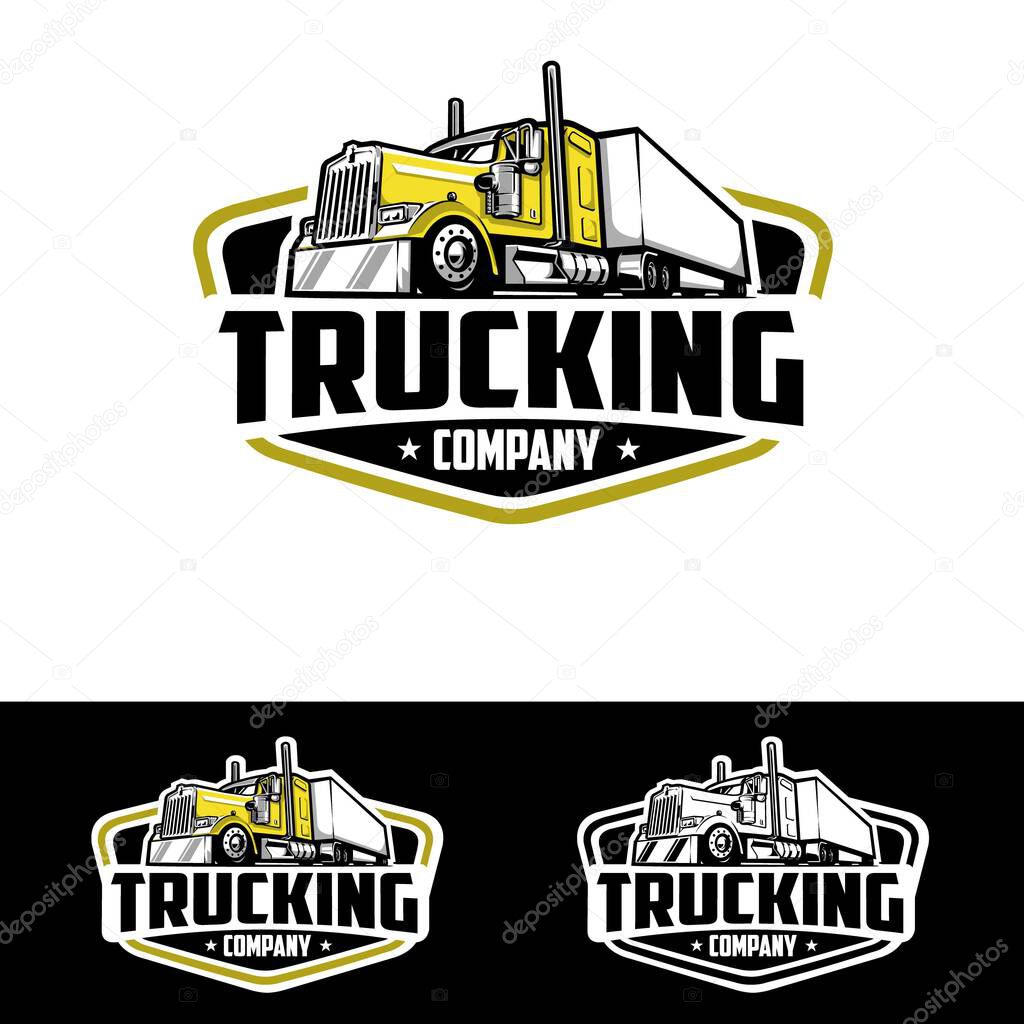 Trucking company emblem logo vector isolated. Best for trucking and freight related industry