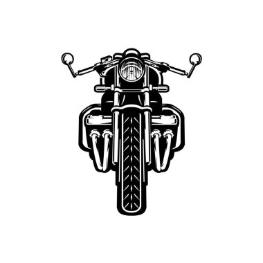 Özel motor ön görünüm monokrom vektörü izole