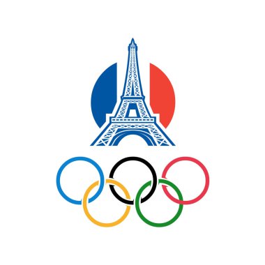 Fransa 2024 Yaz Olimpiyatları logo taşıyıcısı. Olimpiyat 2024 Tişört tasarımı için en iyisi