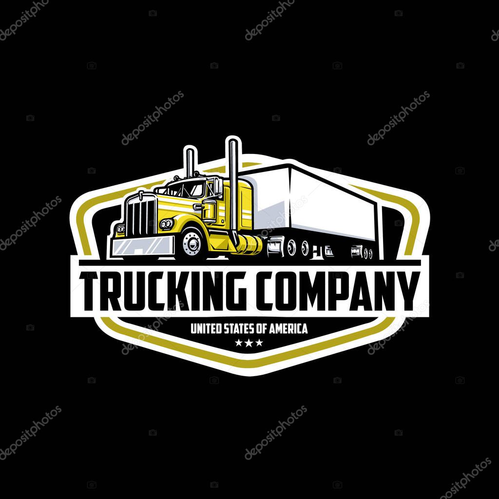 Trucking company badge emblem vector logo design template. Best for trucking and freight related industry