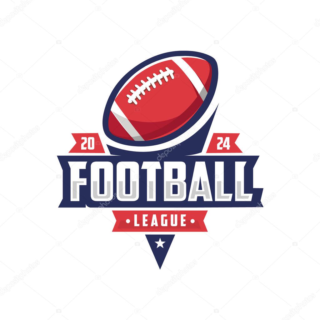 American football logo vector isolated in white background. Best for sport tshirt design and logo