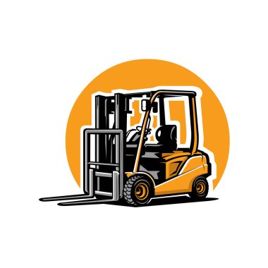 Forklift depo kaldırıcı vektör çizimi izole edildi