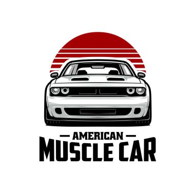 Amerikan kaslı araba vektör sanat tasarımı. Otomotiv bağlantılı t-shirt tasarımı için en iyisi