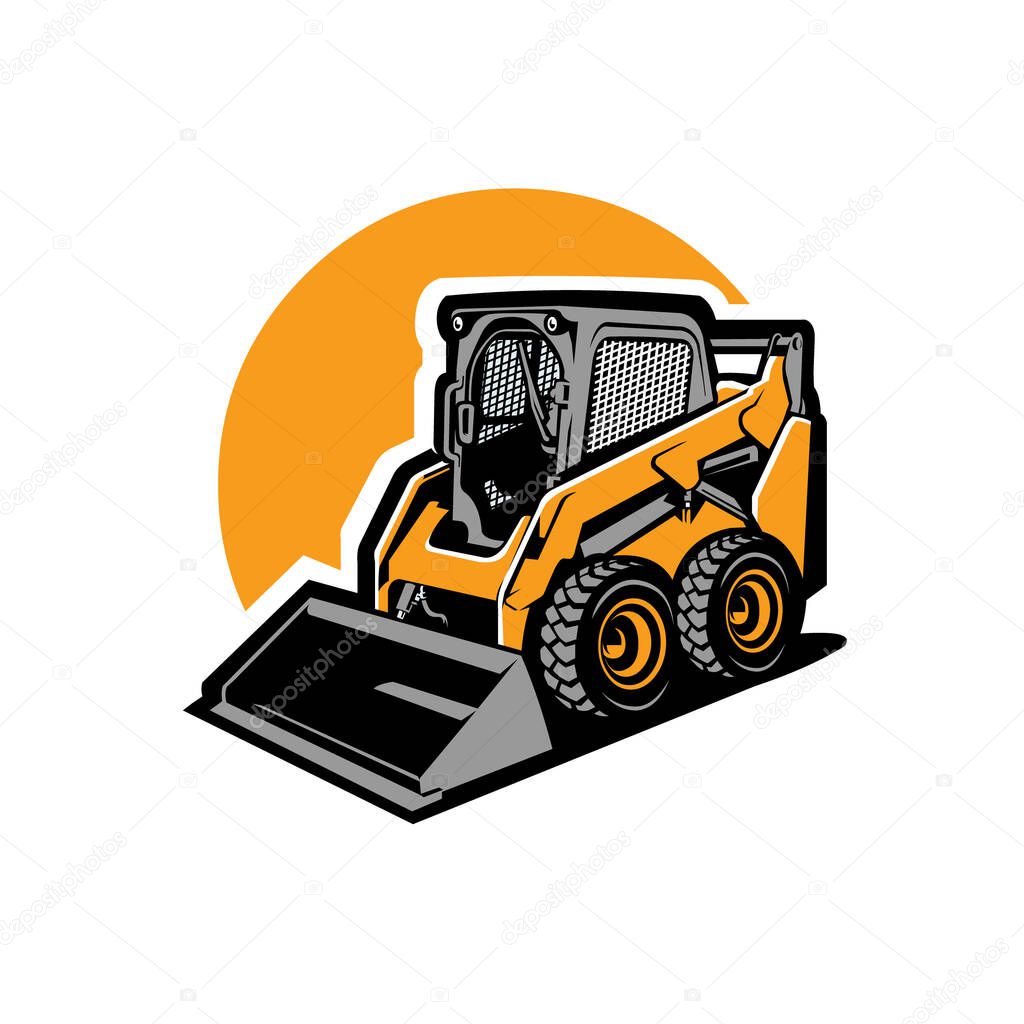 Premium skid steer loader vector illustration