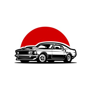 Premium amerikan kaslı araba vektör çizimi