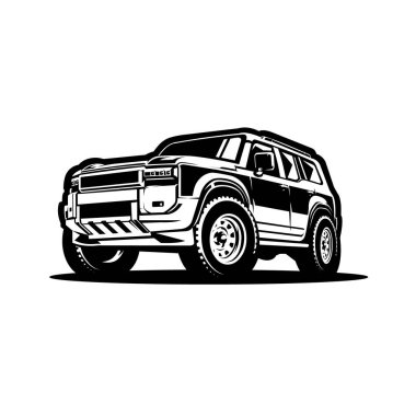 Overland offroad 4x4 vehicle vector illustration. Adventure SUV truck vector isolated clipart