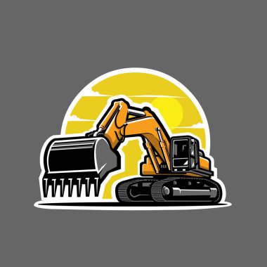 Kazıcı Vektör Sanat İllüstrasyonu İzole Yapıştırma Logosu. Kazı Illustration İlgili Endüstri için en iyisi 