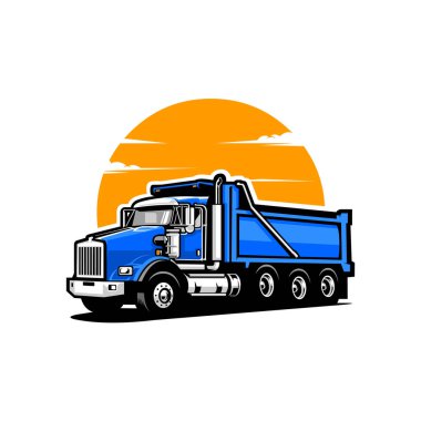 Premium damperli kamyon vektör çizimi