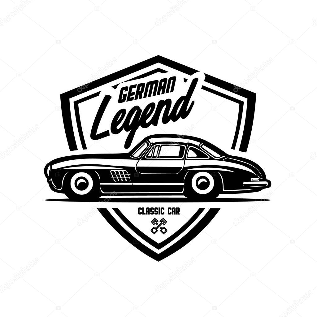 Classic German Sport Car Badge Logo Vector Isolated