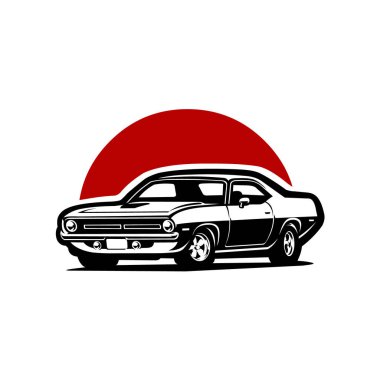 Klasik Amerikan Kas Sporu Araba Vektörü İzole Edildi