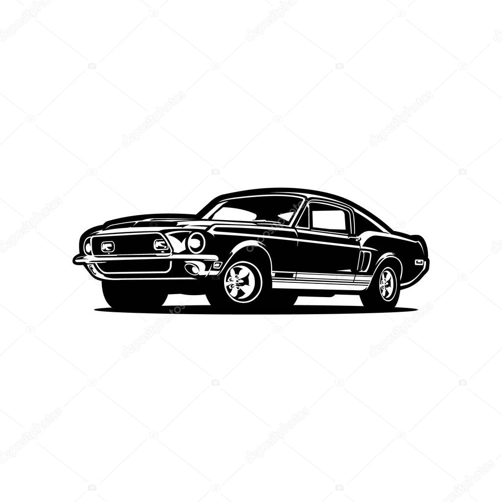 American classic muscle car vector isolated