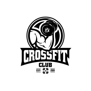 Crossfit Spor Salonu Logo Vektörü İzole Edildi