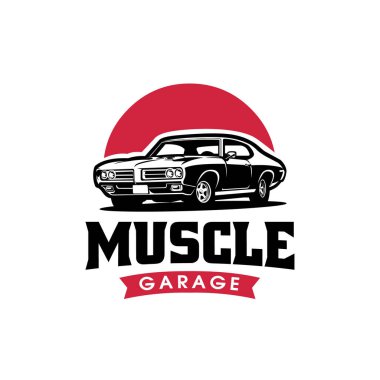 Klasik Kas Araba Garajı Logo Vektörü İzole Edildi