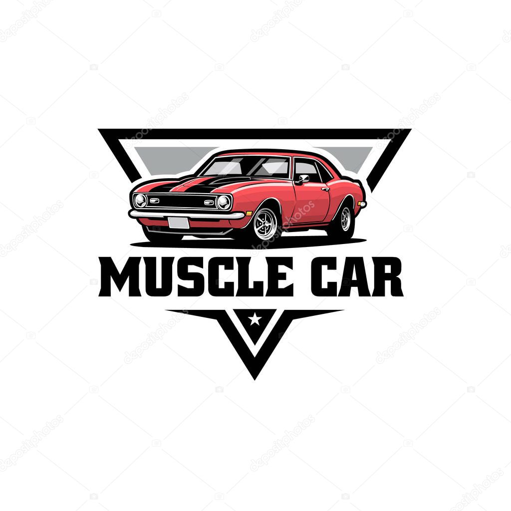 Premium muscle car bold logo vector isolated. Best for automotive tshirt design