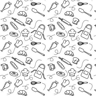 Pasta fırını karalaması kusursuz arkaplan vektörü