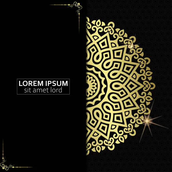 Lüks altın mandala düğün davetiyesi için dekoratif arka plan, mandala tarzı premium vektör içeren kitap kapağı