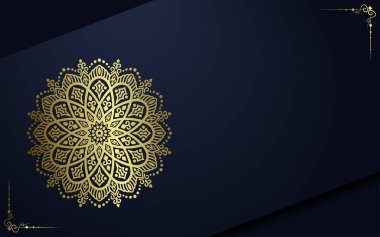 Mandala altın desenli arkaplan şablonu