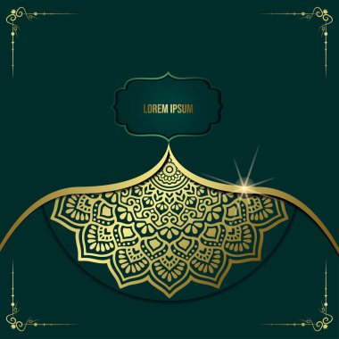 Lüks dekoratif mandala arkaplan Arap İslami doğu modeli premium vektörü