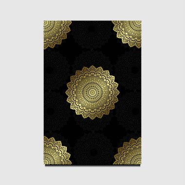 Zarif ve klasik elementlerle mandala şablonu. Davetiye, broşür, menü, broşür, arka plan Premium Vektörü için harika