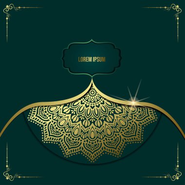 Lüks dekoratif mandala arkaplan Arap İslami doğu modeli premium vektörü