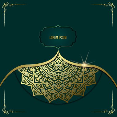 Lüks dekoratif mandala arkaplan Arap İslami doğu modeli premium vektörü