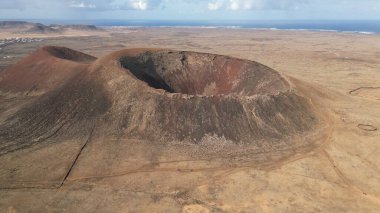Lanzarote adasının havadan görünüşü, kanarya adaları