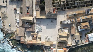 aerial view on the old town of the mediterranean coast in the north of israel