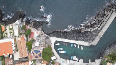 aerial view from the drone of the sea of the island of tenerife