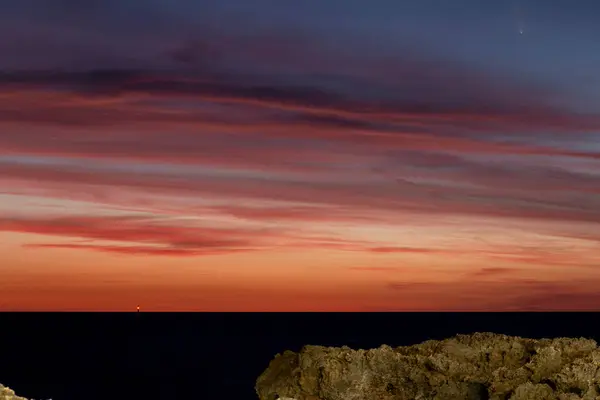 Kuyruklu yıldız, gökyüzü, kudret, alacakaranlık, atlas, deniz, manzara, kıyı, gün batımı, yıldızlar, açık hava, okyanus