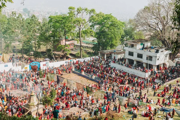 Matatirtha Kathmandu April 2023 People Celebrating Mata Tirtha Aunsi Nepali — Stock Photo, Image