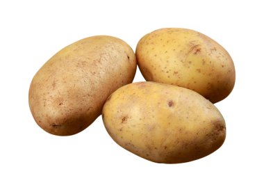 Beyaz arka planda yeni bir patates